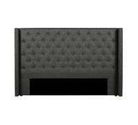 Vente-unique - Tête de lit capitonnée - 190 cm - Tissu - Gris - Massimo