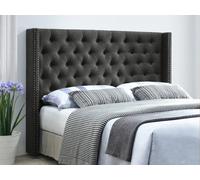 Tête de lit capitonnée - 190 cm - Tissu - Gris - MASSIMO