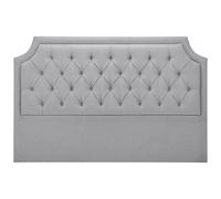 Vente-unique - Tête de lit capitonnée 200 cm - Tissu - Gris Clair - JOHENE