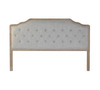 Tête de lit capitonnée en chêne et polyester coloris gris clair - Longueur 180 x Profondeur 10 x hauteur 120 cm