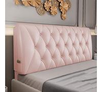 Tête de lit capitonnée en simili cuir souple avec bouton touffeté pour lit double/queen size/king size Rose 180 cm