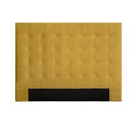 Miliboo Tête de lit capitonnée en Tissu Velours Jaune Moutarde L160 cm HALCIONA