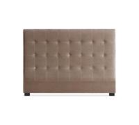 Tête de Lit Capitonnée en Velours "Amor" 160cm Taupe