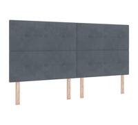 Tête de lit capitonnée Moderne réglable en Velours Gris foncé, montée au Mur, 200 cm de Largeur pour Un mobilier de Chambre Contemporain, Accessoire de lit stylé et Haute Conception.