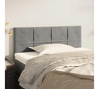 Tête de lit classique en tissu, gris clair, 100 x 5 x 78/88 cm, en velours, avec motif matelassé élégant, s'adapte à tous les styles d'intérieur