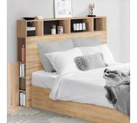 Tête de lit CLEO 165 CM avec rangements hêtre et noir