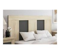 Tete de lit coloris coloris Chene, graphite - Longueur 157,4 x profondeur 3,2 x hauteur 80 cm -PEGANE- Bois