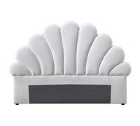 Tête de lit coquillage - 160 cm - Velours - Blanc - MOANA