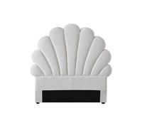 Vente-unique - Tête de lit Coquillage - 90 cm - Velours - Blanc - Moana