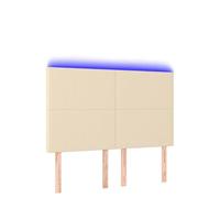 Tête de lit crème 144 x 5 x 118/128 cm, housse en tissu pour lits et accessoires, tête de lit confortable et moderne avec éclairage, idéale pour la chambre à coucher et le salon, installation facile
