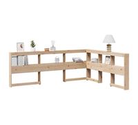 Tête de lit de bibliothèque en forme de L bois massif de pin, tête de lit, tête de lit avec rangement, tête de lit 859271