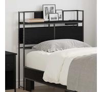vidaXL Tête de lit de rangement Chêne noir 90 cm Bois d'ingénierie Pieds ajustables Gain de place