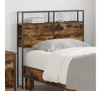 Tête de lit de Rangement chêne fumé 80 cm en Bois d'ingénierie avec étagères intégrées, Station de Charge, Design Moderne et Cadre en Acier pour Chambre organisée et Fonctionnelle