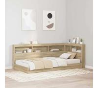 Tête de lit de Rangement en Bois d'ingénierie Chêne Sonoma 90 cm avec Station de Charge intégrée, Design Minimaliste, Grande capacité de Rangement pour Chambre Moderne