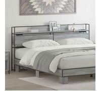 Tête de lit de rangement VIDAXL 180 x 15 x 98 cm Gris Sonoma - station de charge intégrée