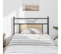 vidaXL Tête de lit chêne Sonoma 80 cm Bois d'ingénierie et Acier, Panneau de tête, tête de lit pour lit Simple, tête de lit Simple
