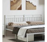 vidaXL Tête de lit métal blanc 193 cm