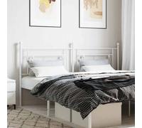 vidaXL Tête de lit métal blanc 193 cm