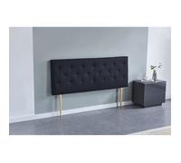 NOVEMBER Tête de lit Deco, capitonnée Tissu Noir, L'épaisseur Totale de 8 cm (140 x 100 cm)