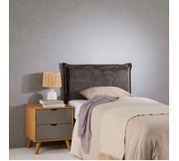 Idimex Tête de lit DELMO 90 rembourrée en tissu polyester pour lit 90 cm sur pieds bois Gris