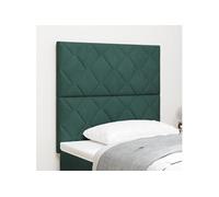 vidaXL Tête de lit Design Blocs en Diamant Vert Foncé 90 cm Velours 3338498 Vert