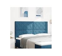 vidaXL Tête de lit design en blocs de diamant bleu foncé 180 cm en velours