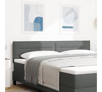 vidaXL Tête de lit Basse capitonnée réglable Déco Moderne Gris foncé Murale Tissu Confort Optimal Soutien Texture Lisse Entretien Facile Longueur 180 cm Accessoires de lit Confortable