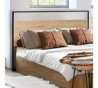 IDMarket – Tête de lit Detroit 145 cm – Bois et métal, design industriel, fixations murales – Noir