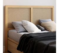 IDMarket Tête de lit sur pied Edhen 140 cm cannage et bois – Ethnique