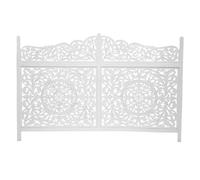 Tête de Lit en Bois Blanc sculpté Aspect Vieilli 181 x 123 cm - Atmosphera