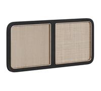 Tête de lit en bois de pin et rotin - vidaXL - 120x55x3 cm - Noir - Rotin tissé - Bois de pin massif - Style minimaliste
