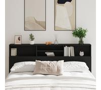 Tête De Lit En Chêne Noir Vidaxl, 200x19x103,5 Cm Noir