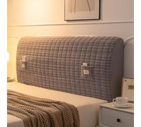 Tête de lit en coton épais pour housse de lit double, grand lit californien, housse douce et lavable, protection jacquard anti-poussière avec poche, rembourrage universel extensible pour décoration de