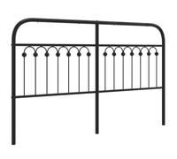 Tête de lit en métal noir 160 cm - Tête de lit moderne pour lit | Construction en métal robuste | Montage facile | Idéal pour les chambres à coucher et les guestrooms