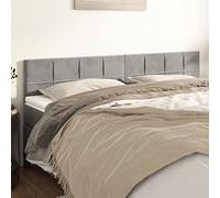Tête de lit en velours gris clair 160x5x78/88 cm avec hauteur réglable et pieds en bois, offrant un excellent soutien du dos lorsque vous lisez ou regardez la télévision.