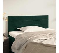 Tête de lit en velours vert foncé 90x5x78/88 cm avec hauteur réglable et pieds en bois, offrant un excellent soutien du dos lors de la lecture ou de la visualisation