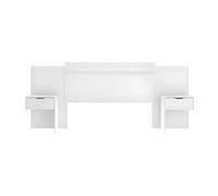 Tête de lit extensible avec chevets - 140/160 cm - Blanc - PARATI