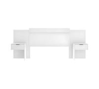 Tête de lit extensible avec chevets - 140/160 cm - Blanc - PARATI
