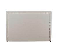 Tête de lit finition cloutée 150 cm - Tissu effet lin - Beige - ALVISE