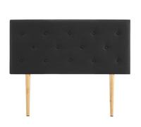 Tête de lit GAREK 120 capitonnée, En tissu rembourré, Pieds en bois, Design élégant, Pour lits 120 cm, Noir