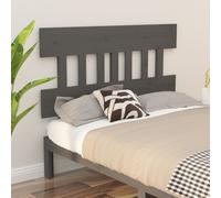 vidaXL Tête de lit Gris 123,5x3x81 cm Bois massif de pin