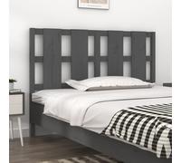 vidaXL Hoofdbord 125,5x4x100 cm massief grenenhout grijs817982 Gris G