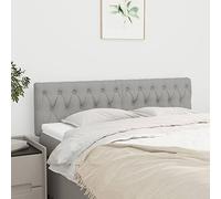 Tête de lit Gris Clair en Tissu 144x7x78-88 cm Hauteur réglable Design Classique Stable avec Pieds en Bois idéale pour Chambre Moderne et Soutien Lombaire Confortable