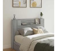 Tête de lit Gris Sonoma en Bois d'ingénierie avec LED Multicolore, Dimensions 140 x 16,5 x 103,5 cm, Étagère Intégrée pour Rangement, Headboard Moderne pour Chambre à Coucher