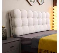 Tête de lit incurvée rembourrée, coussin d'oreiller de lit en laine oreiller mural cou oreiller lombaire chambre canapé - lit taie d'oreiller avec couvercle am(Size:No headboard 63"/160cm,Color:blanc)