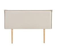 IDIMEX Tête de lit ISANDRE 140 rembourrée, en Tissu Polyester pour lit 140 cm, sur Pieds en Bois, Écru