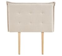 IDIMEX Tête de lit JALEYA 90 capitonnée, en Tissu rembourré, Pieds en Bois, Design élégant, pour Lits 90 cm, Écru