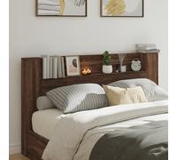 Tête de lit LED avec tablette aspect chêne brun 180x16,5x103,5 cm