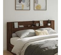 Tête de lit LED avec tablette aspect chêne brun 220x16,5x103,5 cm