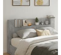 Tête de lit LED avec tablette gris béton 180x16,5x103,5 cm